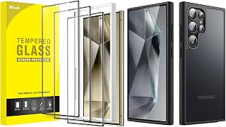 JETech for Samsung Galaxy S24 Ultra 5G 6.8-Inch Full Coverage Screen Protector and Matte Case Bundle