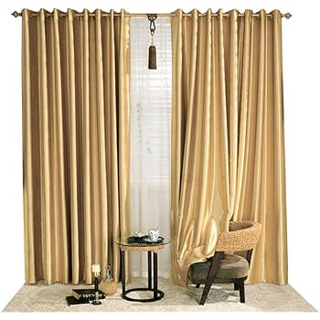 rideau salon beige dore