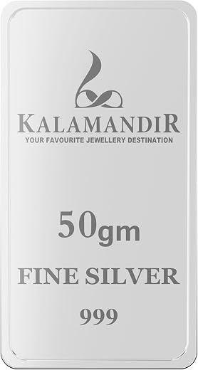 KALAMANDIR 50-gm Silver Bar OF 999 Purity | Wedding, Festival and Brithday Gift | Secure Investment Collectible