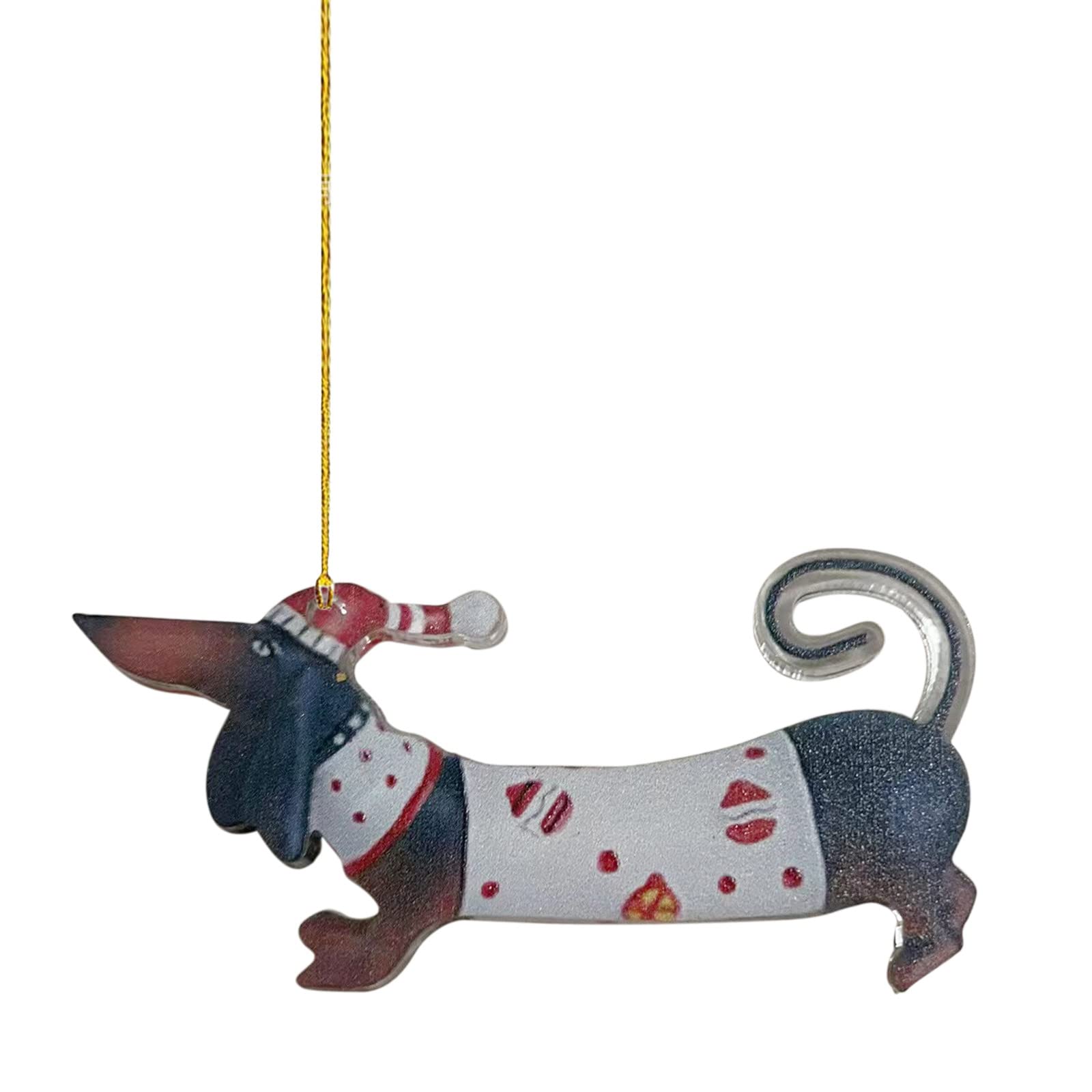 Lot 7 Pendentifs Arbre De Noël Teckel Mignon - Décorations Acrylique Pour Sapin