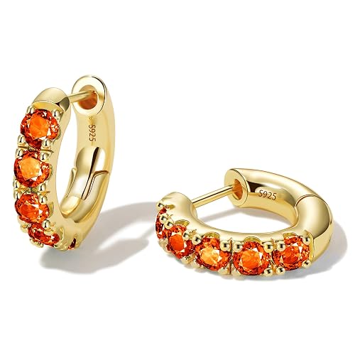 14k Gold Plated Small Hoop Earring for Women with Sterling