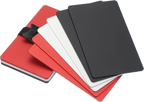 PATIKIL Metal Business Card 1mm Thick 3.4x2.1 Inch, 15 Pcs Anodized Aluminum Blank Laser Engraving Cards with Cable Ties for Multipurpose House Office Custom Gift DIY, Black/Silver/Red