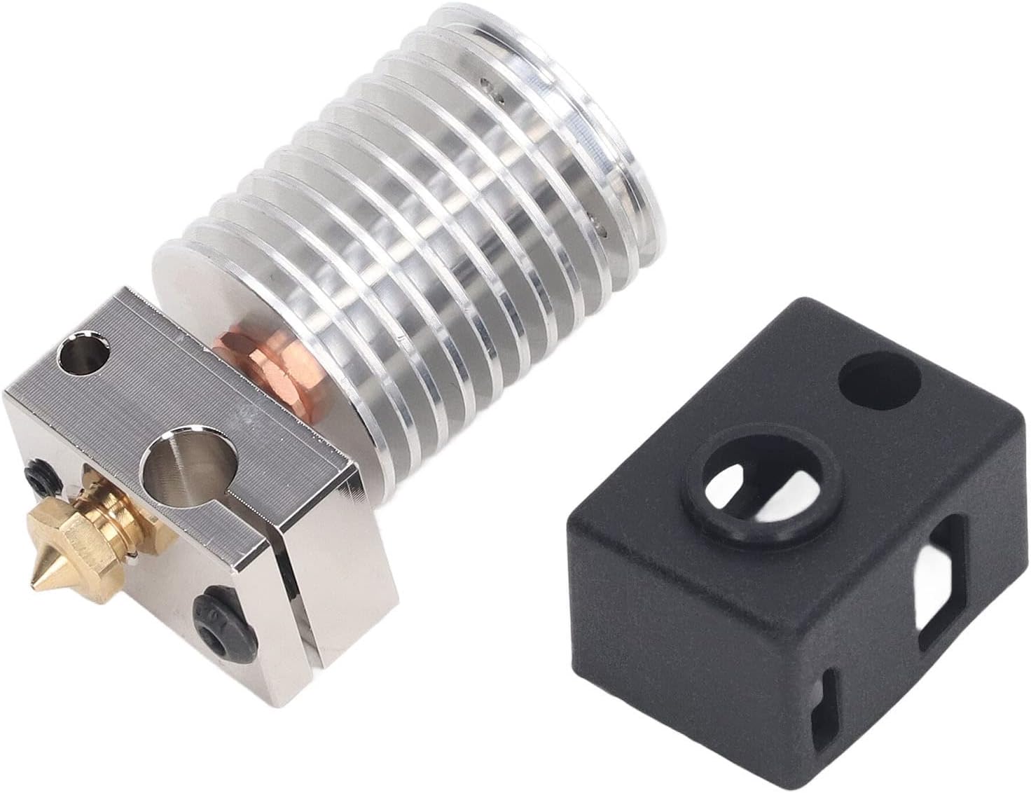 3D Printer Hotend Upgrade Kit High Performance All Metal Hotend with 0.4mm Brass Nozzle Bimetal Pipe Heating Block for Dragon Voron0.1 1.75mm Filament