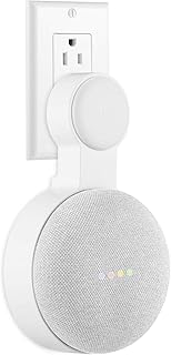 Google Nest Mini Wall Mount Holder, Mrount Space-Saving Design Outlet Mount, Perfect Cord Management for Google Nest Mini 2nd Generation (White)