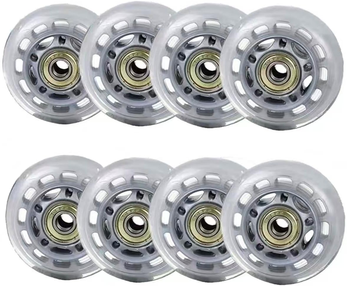 3 Inch Inline Skate Wheels with Bearings, Washers and Wrenches Complete Repair Set for for Indoor Outdoor (8)