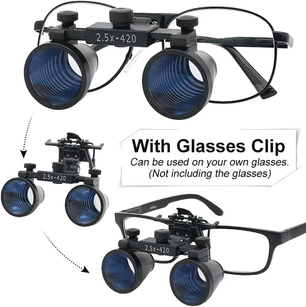 2.5X 3.5X Binocular Dental Loupes Surgical Magnifier Dentist Loupe Metal Eyeglasses Depth View (3.5x-420)