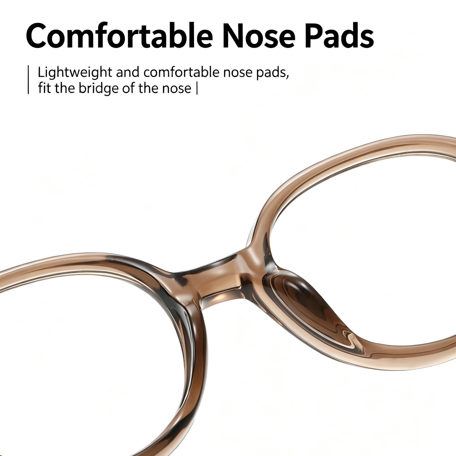 Occhiali da Vista a Luce Blu Montature for Occhiali da 44 mm | Occhiali da lettura in acetato TR90 AC Lenti Rotonde Naselli integrati Aste eleganti(Svart)
