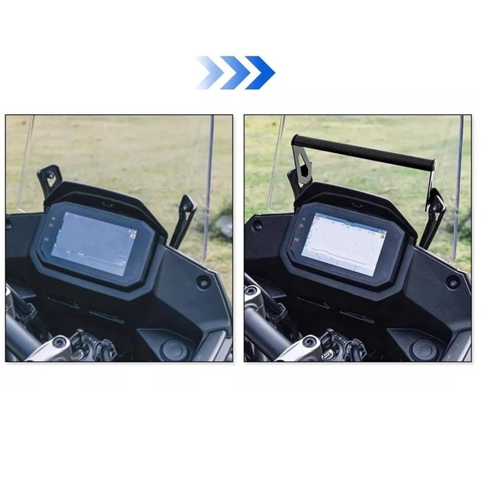 GPS Navegación Soporte Poste Soporte De Navegación GPS para Motocicleta para H&Onda XL 750 Transalp 2023 2024 2025 XL750, Soporte para Teléfono Móvil. Soporte navegación GPS(Negro 2)