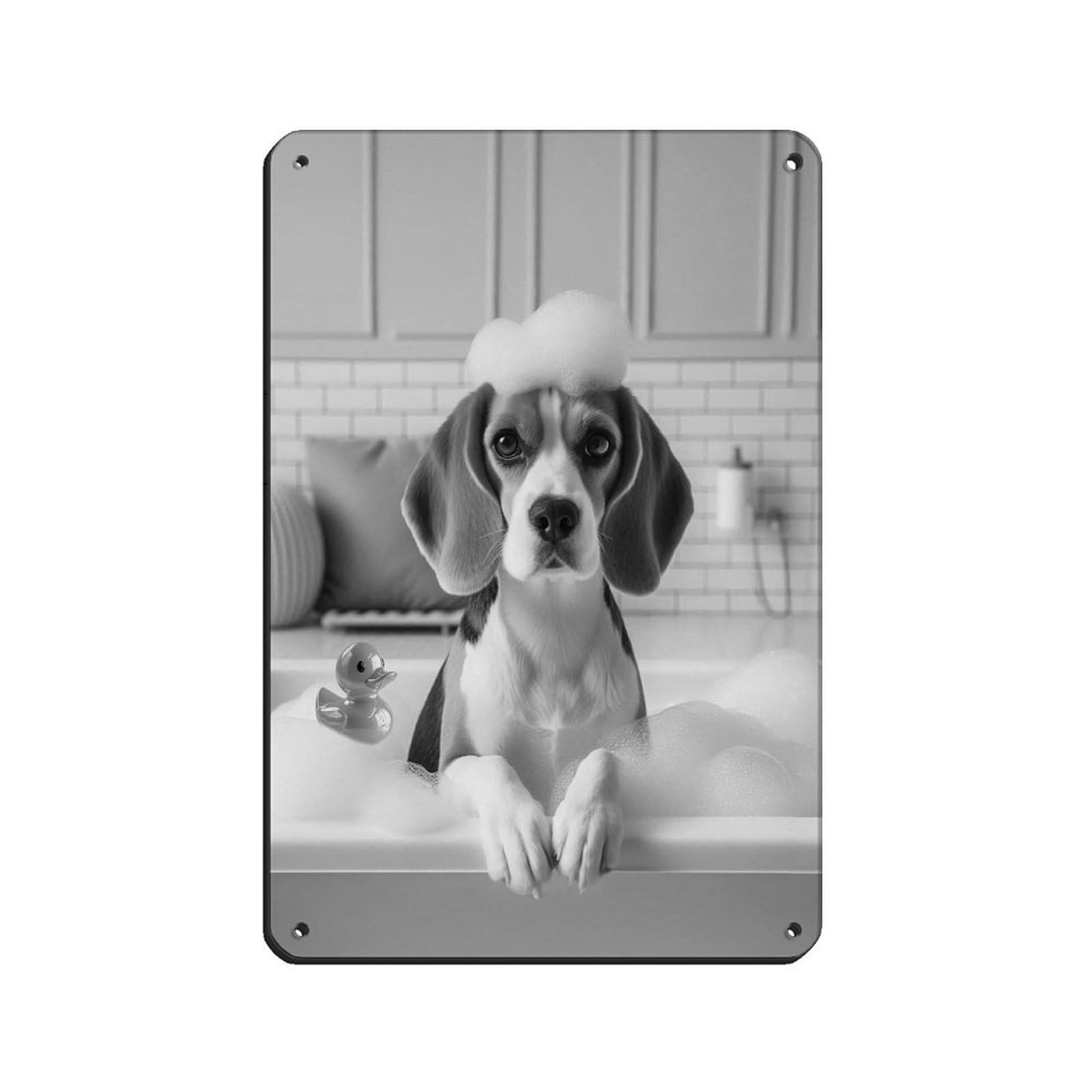 Lxwnze 20L X 30W Cm Beagle, Funny Bathroom Decor Tin Sign Vintage Metal Pub Club Cafe Bar Home Wall Art Decoration Poster Retro 8X12inch(20X30cm)