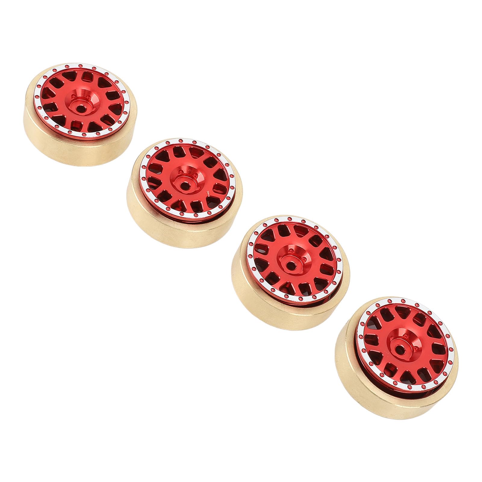 4 Uds. De contrapesos de cobre de procesamiento CNC de cubo de rueda roja de aluminio para coche HOBBYPLUS 1/18 4WD CP18P RC