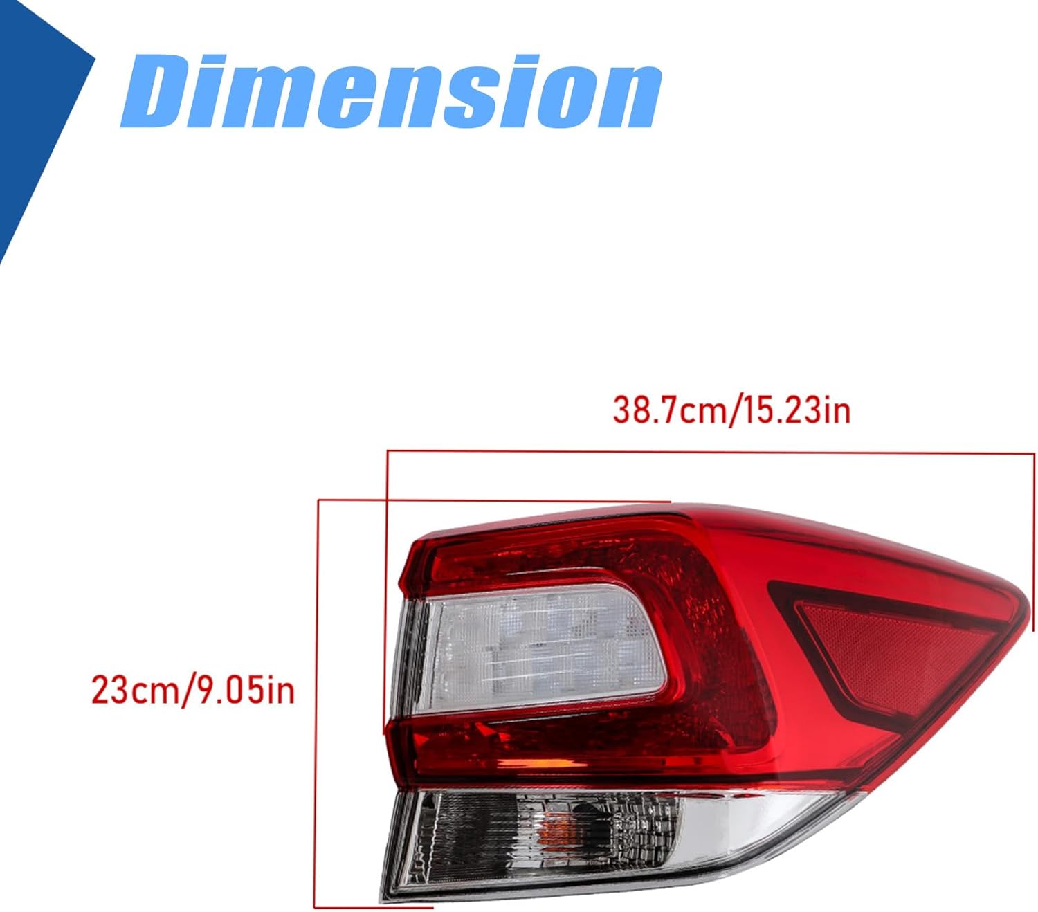 Silscvtt RH Rear Brake Outer Tail Light Assembly Replacement for Subaru Crosstrek 2018-2019 Subaru Impreza Hatchback Wagon 2017-2019 Right Side 84201FL02A SU2805109