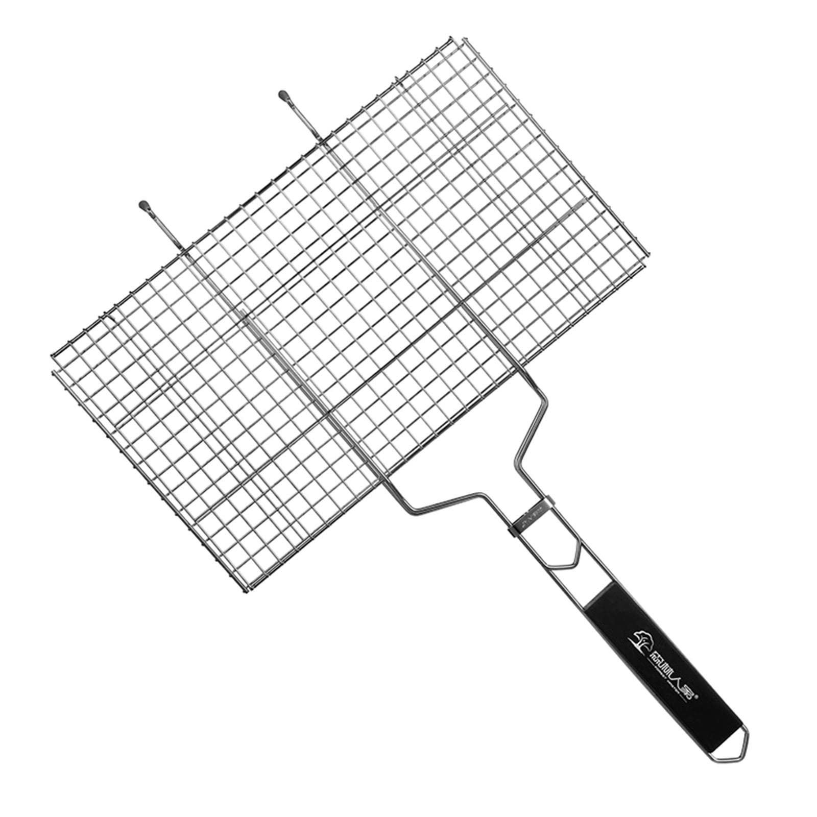 per Griglia Pesce Cestino Barbecue Rete Pieghevole Clip in Acciaio Inox Manico Antiscottatura Adatto per Picnic attività Estive
