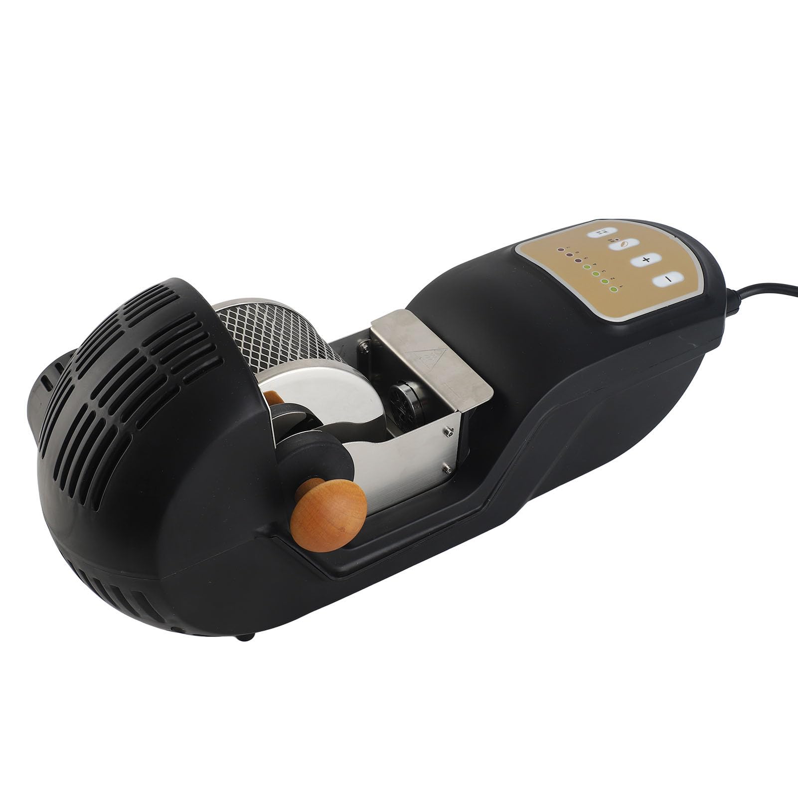 Denash Electric Coffee Röster Einstellbare 7 -Gang -Bohnen Röstmaschine für Küche, Cafés Shop, Hotel PC+ABS+Edelstahl Schwarz