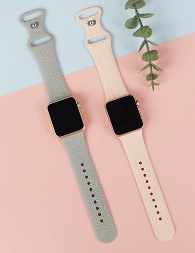 Miniatura 3 de Paquete de 2 correas clásicas grabadas con patrón original compatibles con Apple Watch Band de 1.496 pulgadas, 1.575 pulgadas, 1.614 pulgadas, 1.654