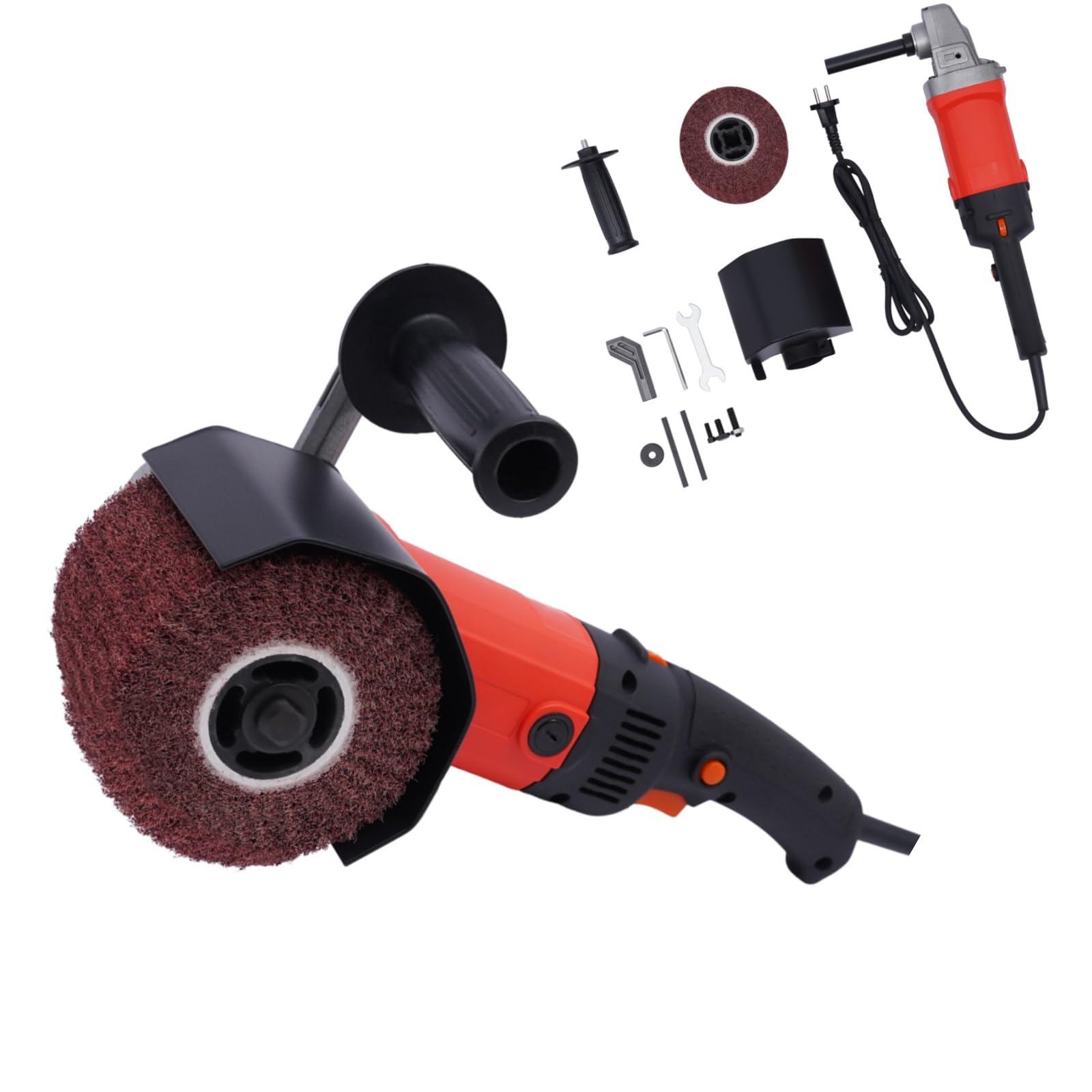 1580 W, macchina per rasatura versatile, levigatrice a spazzola, lucidatura, 6 marce, levigatrice a rulli regolabile con protezione da sovraccarico, levigatrice orbitale per ristrutturazione
