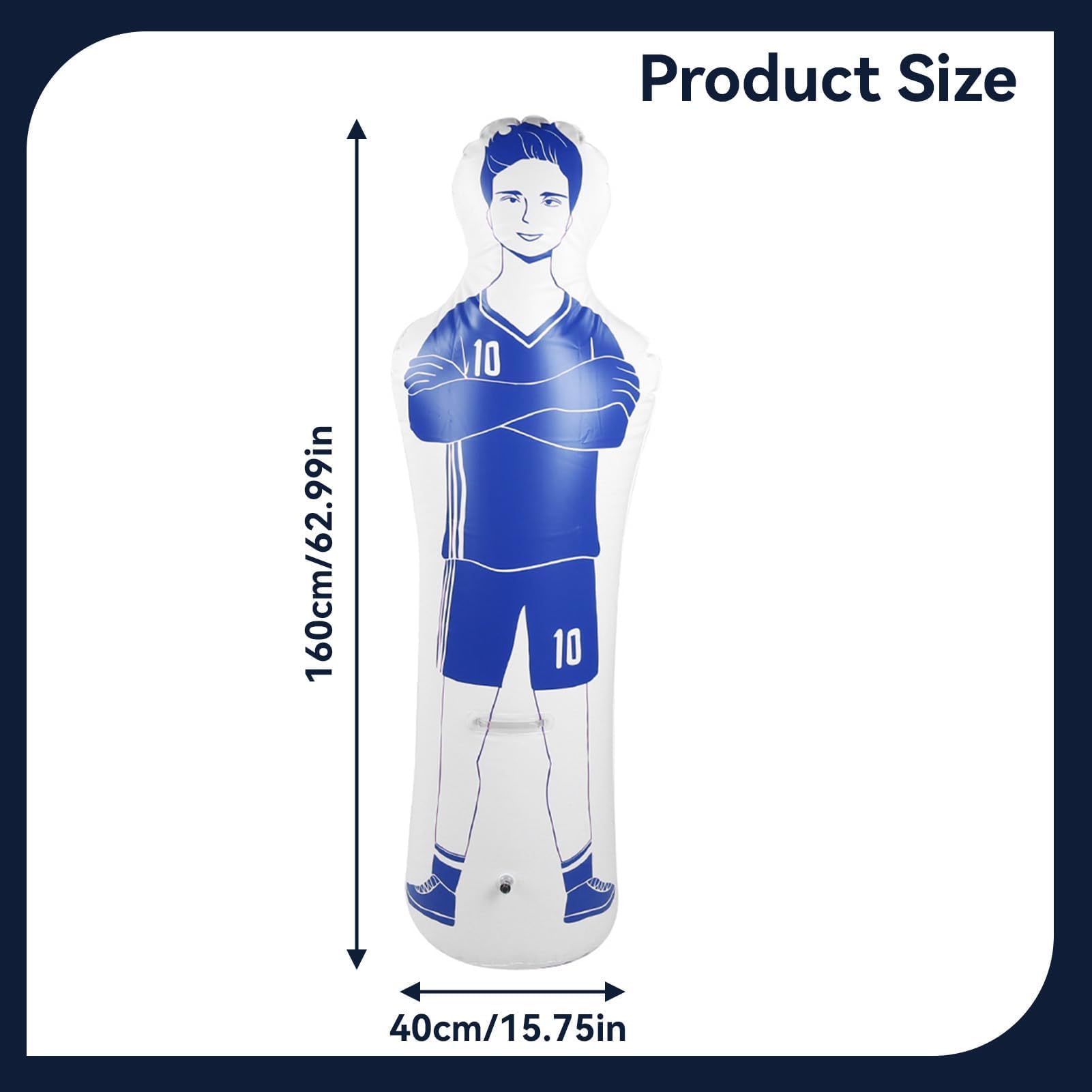 Gardien de But de Football Gonflable, 40x160cm/15,75x62,99 po Bouclier de Mannequin Football Mannequin d'air PVC Défenseur Mural Entraînement de Gardien pour Enfants Adultes (4Pcs)
