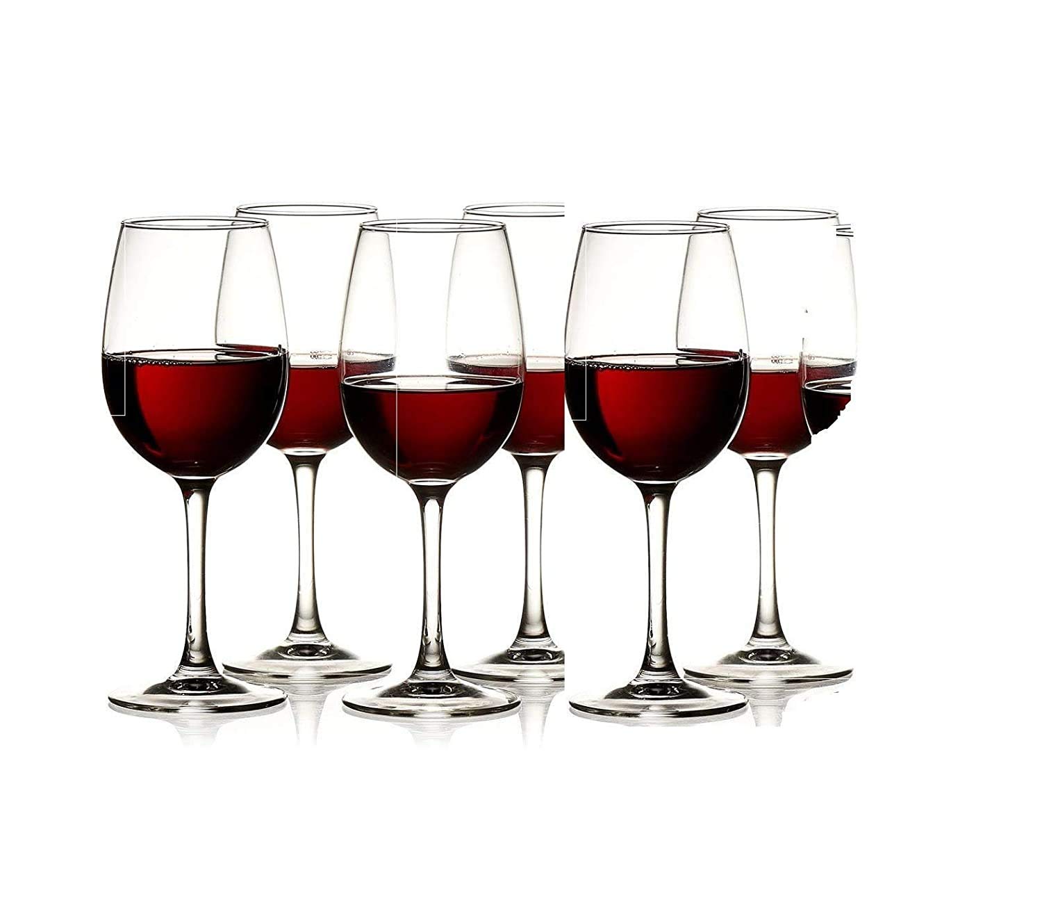 Elda® Red and White Wine Glass,Cut Wine Glasses - Wine Glass Clear, 400ml (Set of 2)