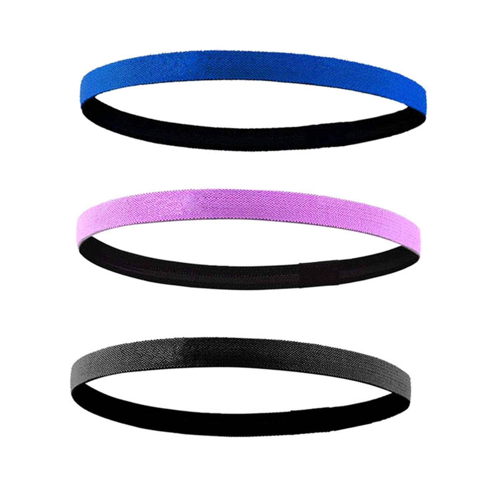 3 Piezas Cinta Deportiva Antideslizante Banda Elástica Diadema Unisex con Tira de Silicona para Guiar Sudor de Nylon Y Spandex Apta para Correr Gimnas