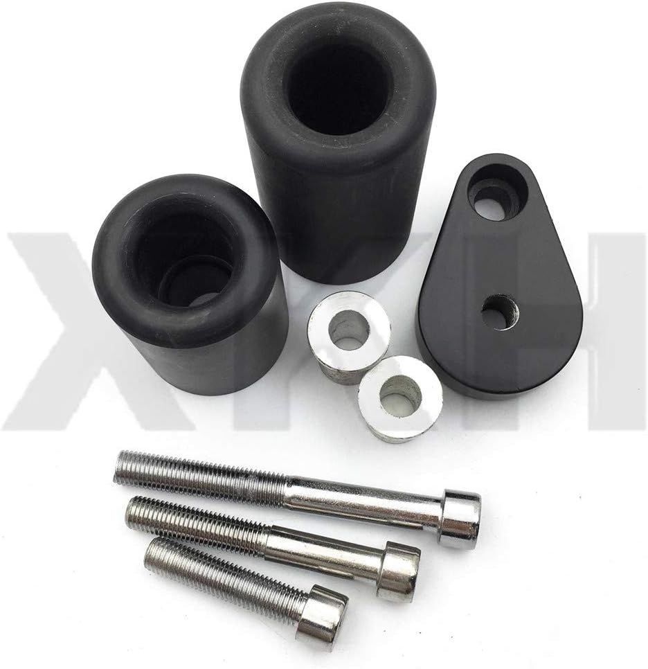 SMT-No Cut Frame Slider Protector Compatible With 2007 2008 Ninja Zx-6R Zx6R Black [B00RUELFG2]
