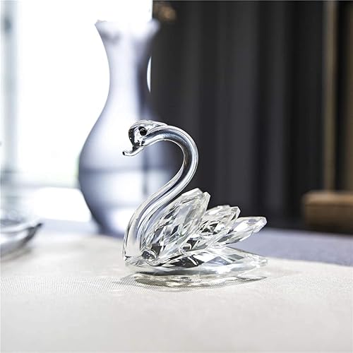 Miniatura 2 de H&D HYALINE & DORA Colección de figuras de cisne de cristal y mariposa, pisapapeles de cristal, decoración de mesa para oficina en casa