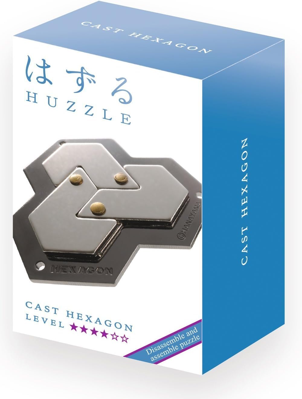 Huzzle Cast Hexagon, Puzzle en métal, Désassembler et Assembler, Niveau 4 Étoiles