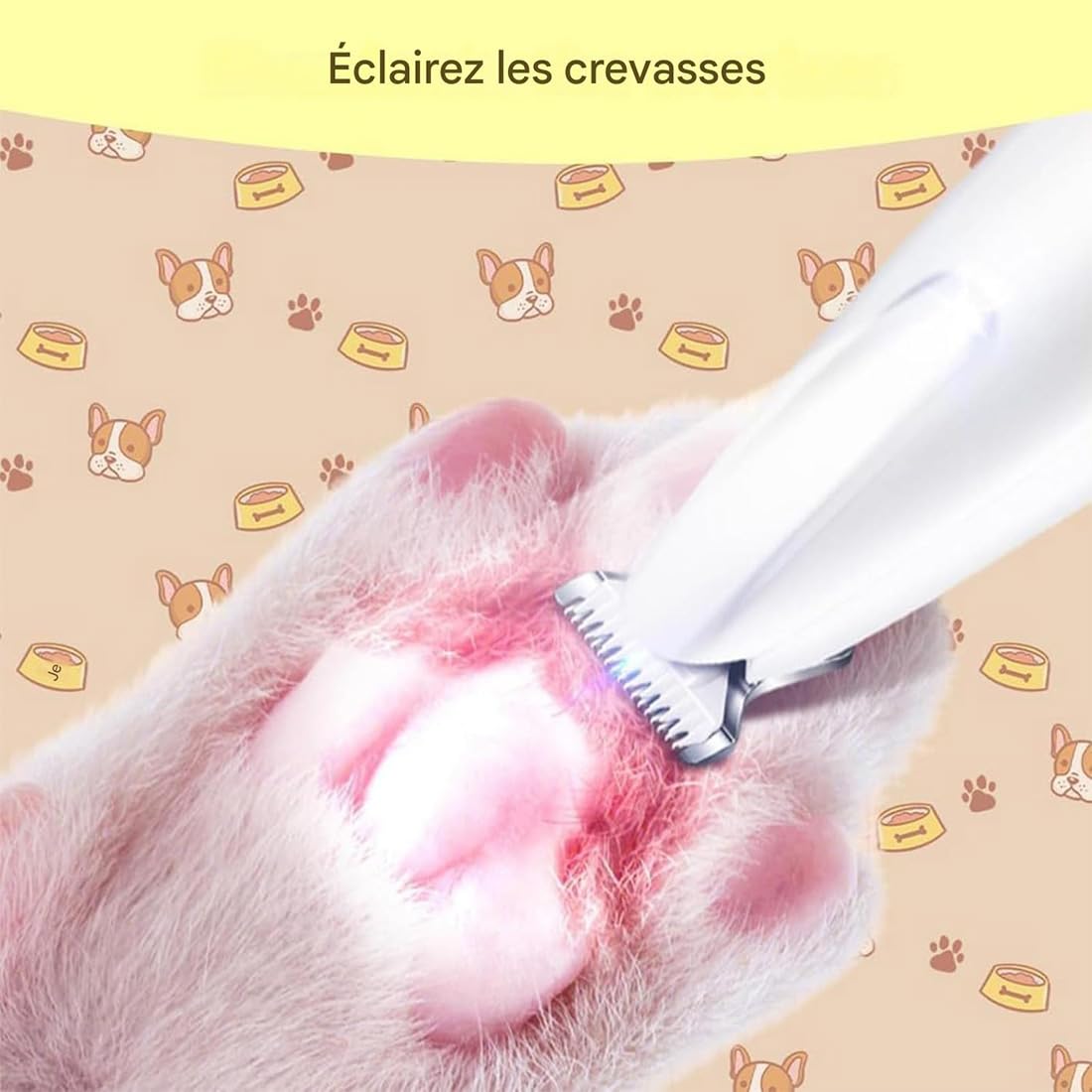 Tondeuse de Toilettage GrosMatou — Douceur & Sécurité, Tondeuse Chat Chien Silencieuse, LED Intégrée, Ne Blessera Pas Votre Chat, Rechargeable USB, Étanche (1p)