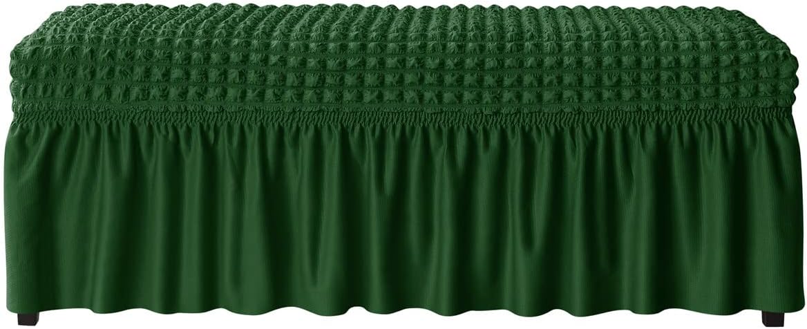 SZJIAHTM Dining Bench Soft Stretch Slipcover with Skirt Polyester Footstool Protector Bubble Lattice Piano Bench Covers for Living Room and Bedroom