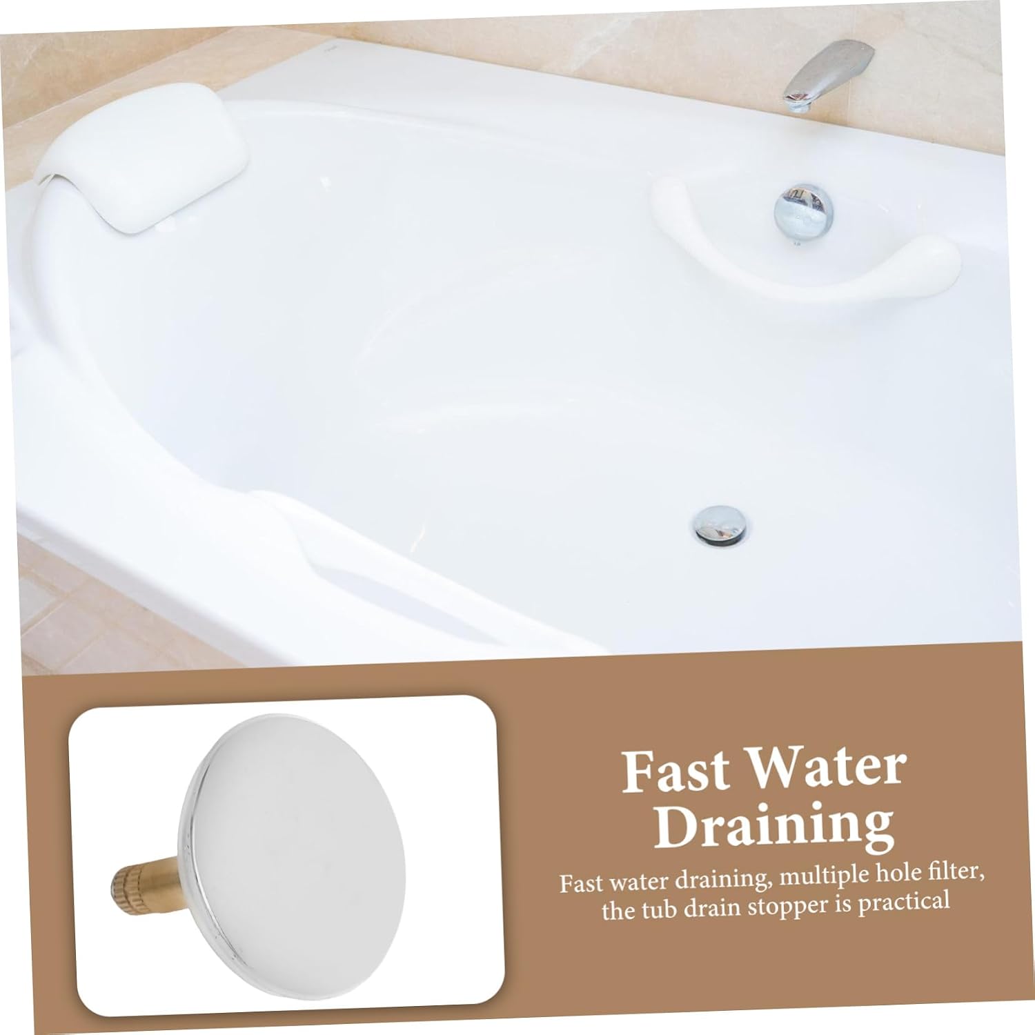Bath Drain Stopper Bathtub Drain Stopper Sturdy Material Quick Drainage Easy to Install