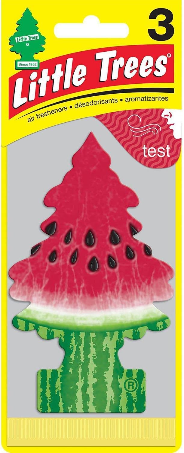 LITTLE TREES Car Air Freshener | Hanging Paper Tree for Home or Car | Watermelon | 3 Pack