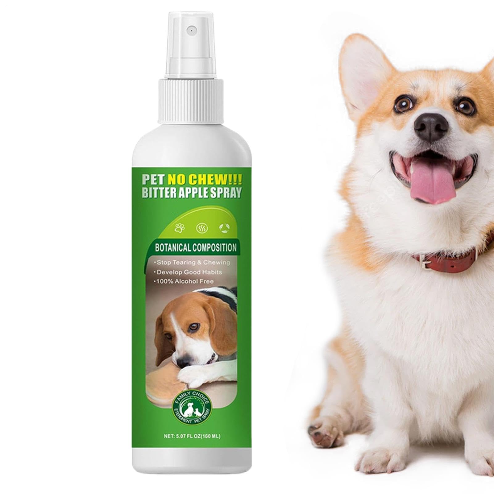 Spray anti-masticazione per cani, 100 ml, spray per cani, non masticare, per mobili di casa, divano, porta, angolo cortile, prato