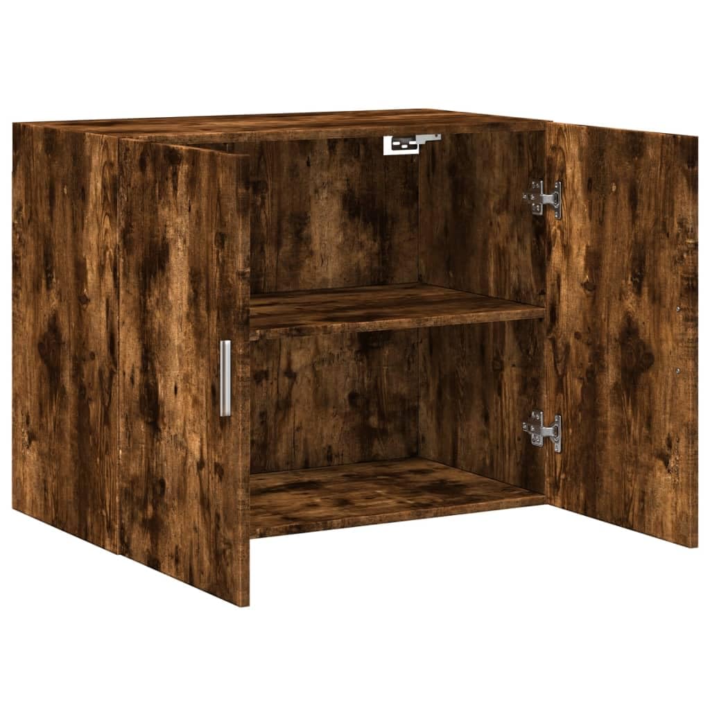 vidaXL Wandschrank, Hängeschrank mit Stauraum, Lagerschrank Wandmontage für Wohnzimmer Schlafzimmer Garage, Aufbewahrungsschrank Schrank, Räuchereiche Holzwerkstoff