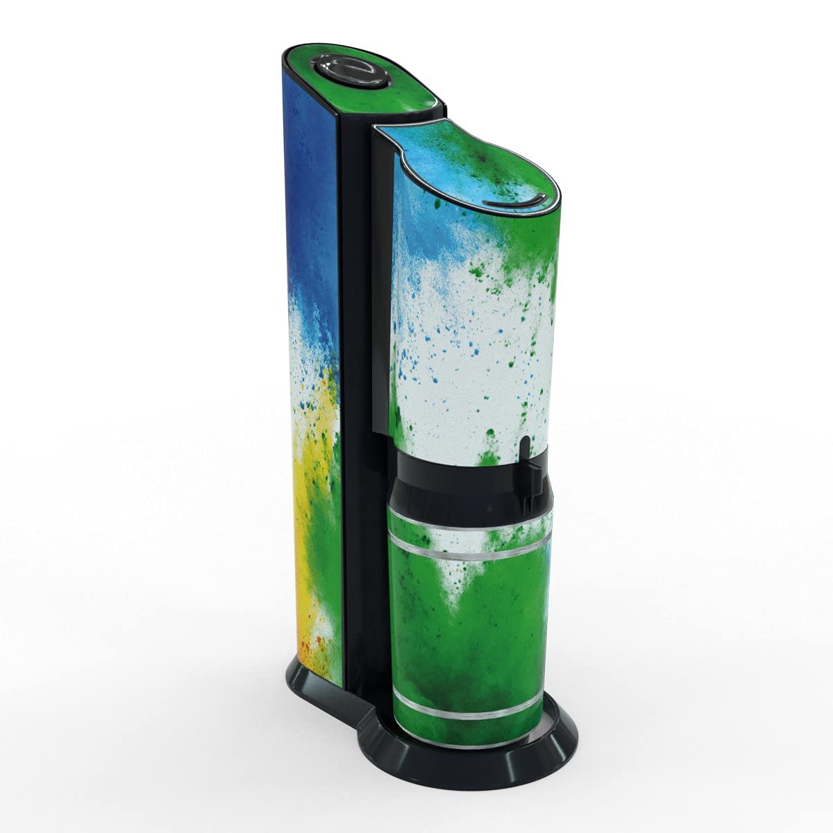 One-Wheel Pellicola autoadesiva adatta per SodaStream Crystal 2.0 | adesivi per spruzzatori d'acqua | design floreale 1 colore blu | motivo: fiori