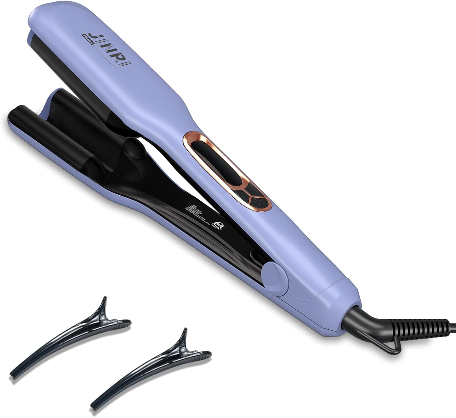 JINRI Hair Iron, Hair Brush, Pumped-Up Volume, Adjustable Temp, 360 ° Tail Rotation, Lasting Volume, for Short Or Thin Hair, Dual Voltage (100-240V), Volumizing Hair Iron, Purple, 1.28 inch