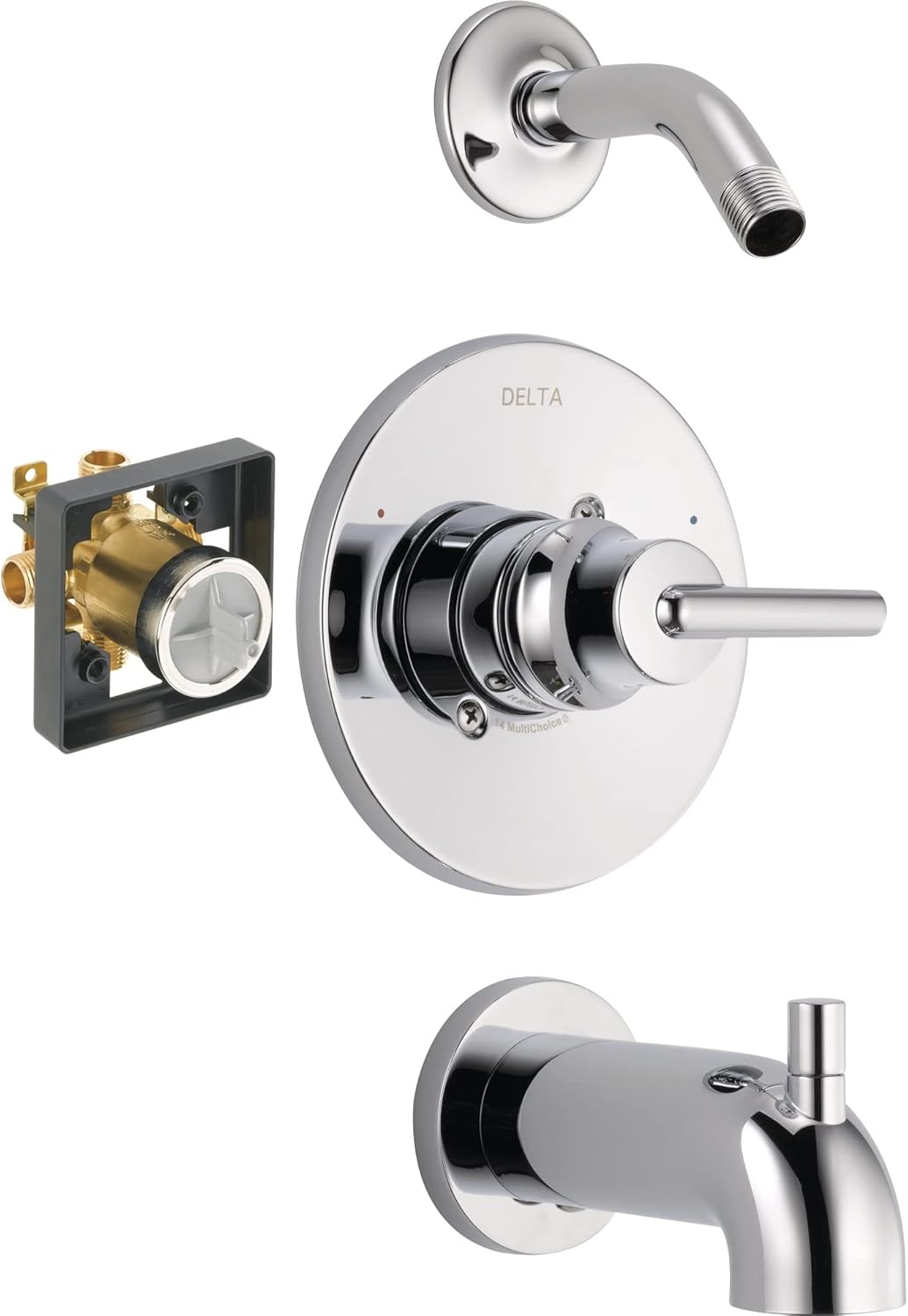 Trinsic Delta Shower Faucet, Shower Faucets Sets Complete, Delta Shower Trim Kit, Shower Fixtures, Shower System, Shower Valve Included, Chrome T14459-LHD