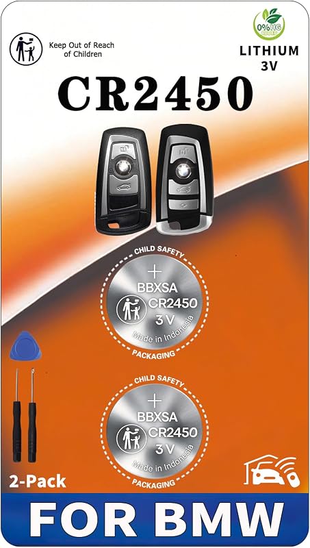 Baterias CR2450 para chave presencial BMW BBXSA – Pacote com 2