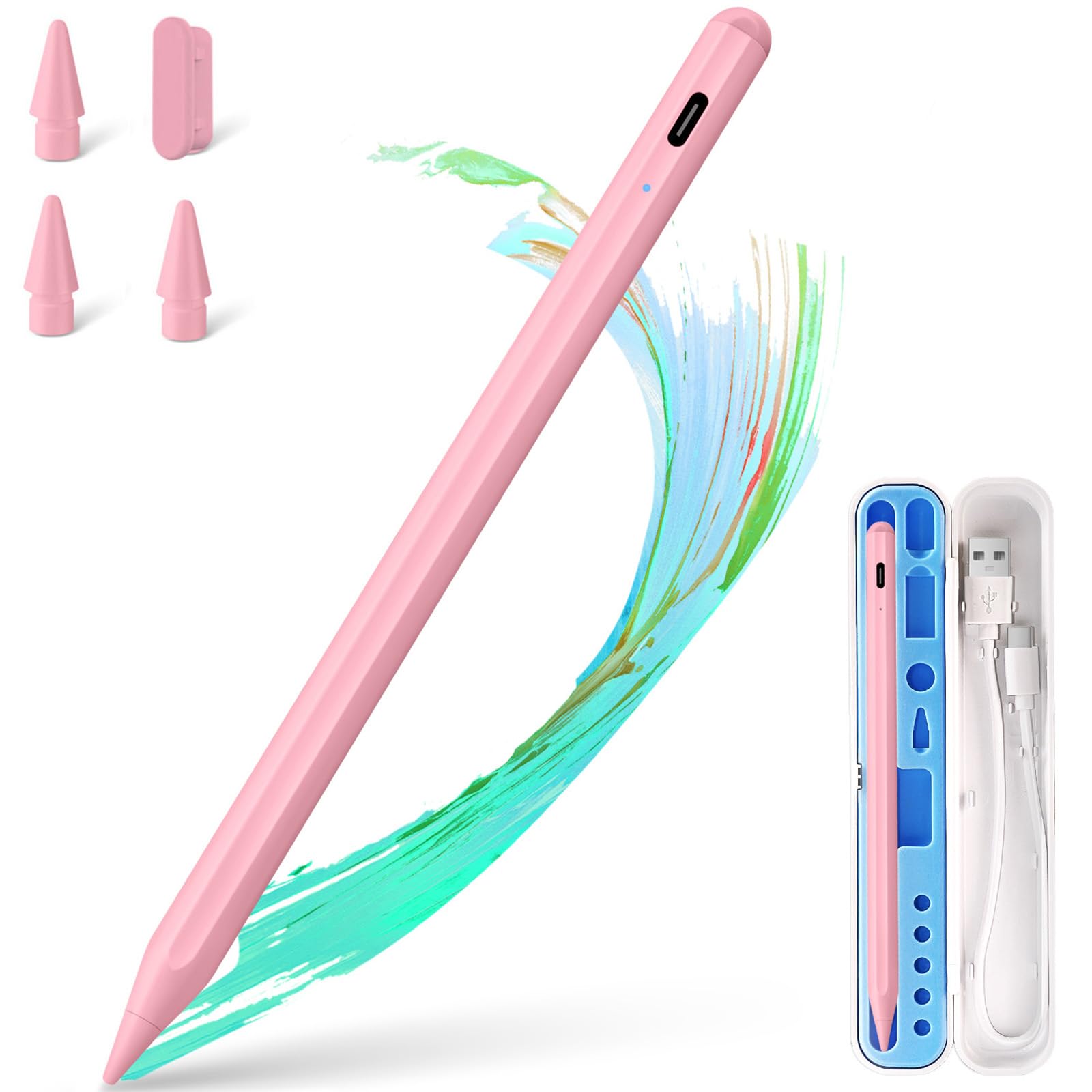 Stylus Pen für iPad Apple: (2018-2025) Schnelles Aufladen für i Pad Pencil Apple Pen mit Handflächenerkennung– Stift für i-Pad 11/10/9/8/7/6, Pro M4/12.9/11/13