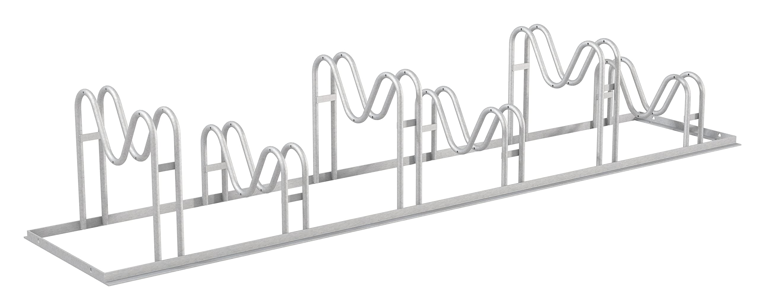 Alberts 774417 Fahrradständer Ville | feuerverzinkt | 2100 x 446 x 370 mm | Bügel-Ø 16 mm | Anzahl Einstellplätze 6
