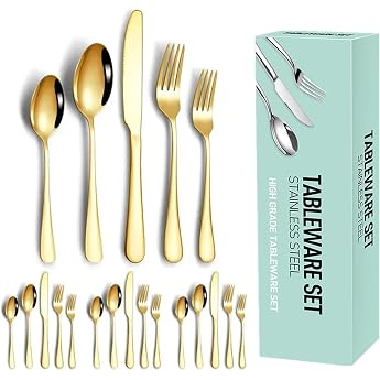 MIMEMY Cutlery Set for 4 People, 20-Piece Cutlery Set Including Knife, Fork, Spoon for Home Kitchen, Cutlery Stainless Steel 