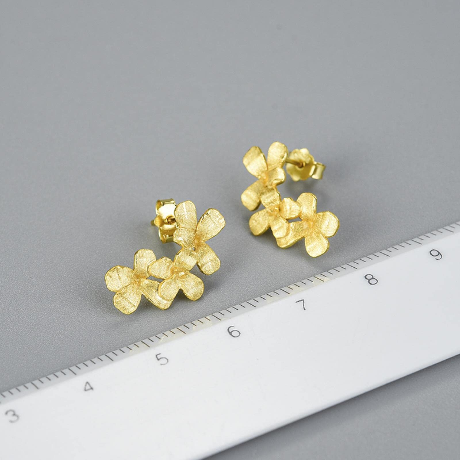 LOKILOKI Fiore nel Mio Giardino Orecchini 2021 Nuovo Arrivo Orecchini in Vero Argento Sterling 925 Fatti A Mano con Gioielli per Le Donne