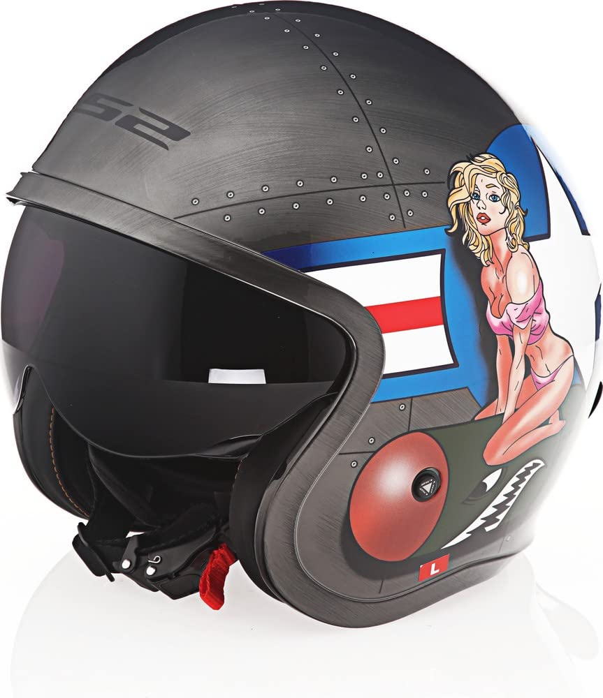 LS2 Spitfire Bomb Rider Helmet (Medium) (Gloss Brushed Alloy)