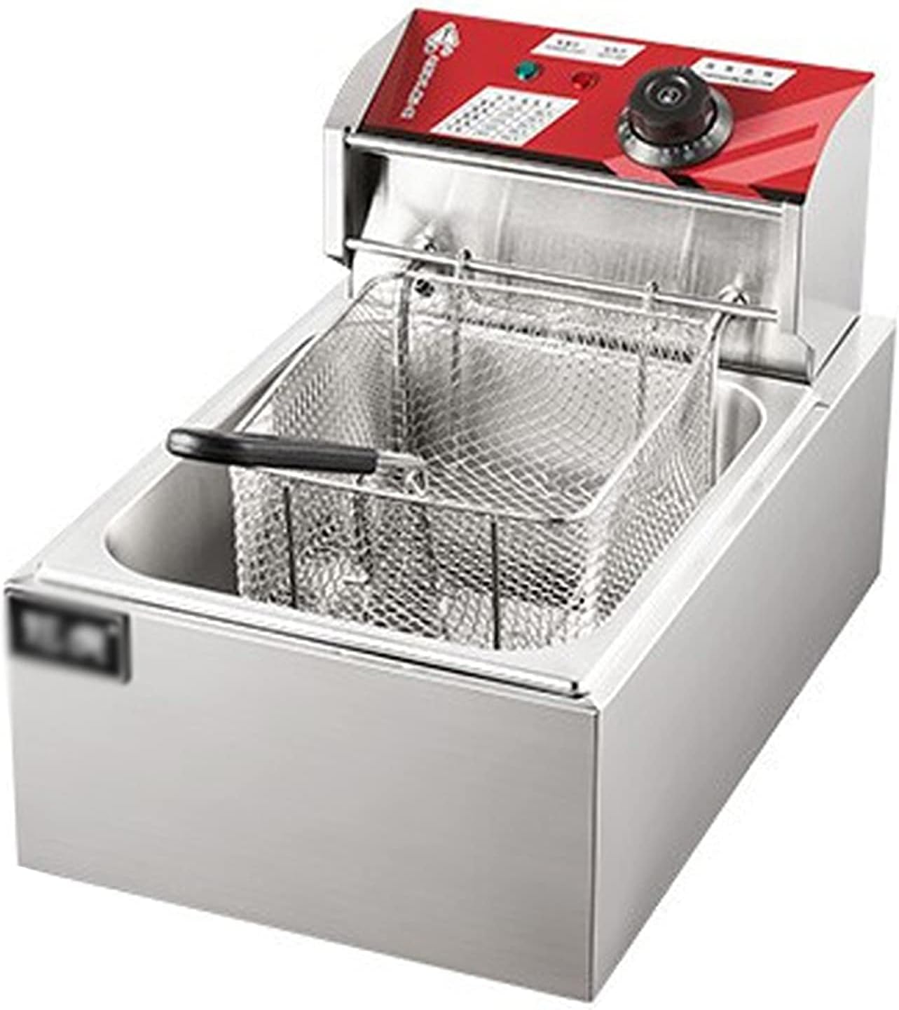 電気フライヤー バスケットと蓋付き、2500W 10L 業務用ステンレス鋼ディープフライヤー、温度制御付きカウンタートップフレンチフ