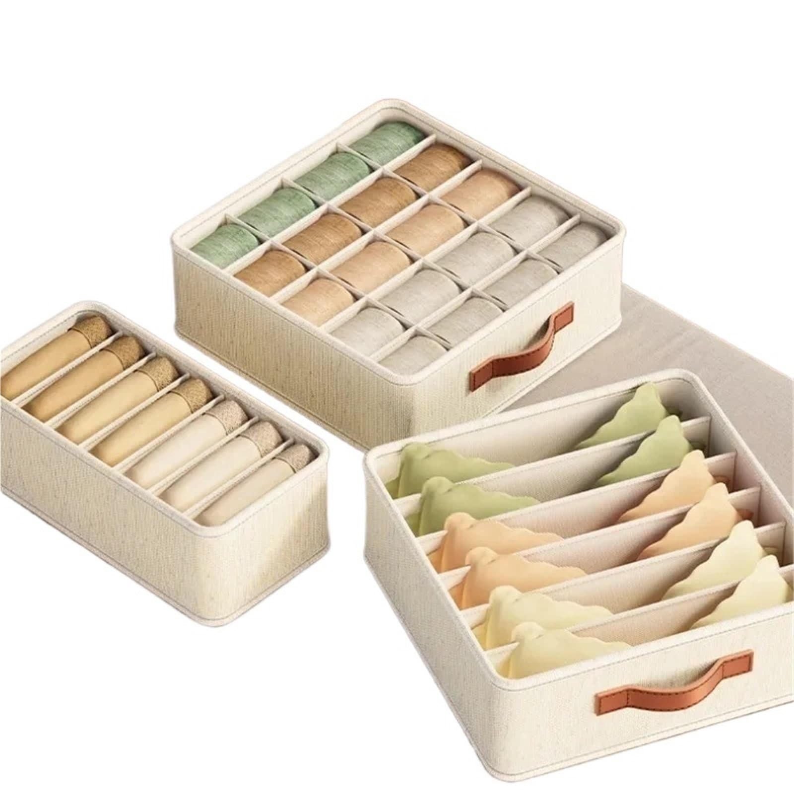 Organizador de cajones para Ropa Interior, Caja de Almacenamiento para Calcetines, Sujetadores y lencería, Plegable.