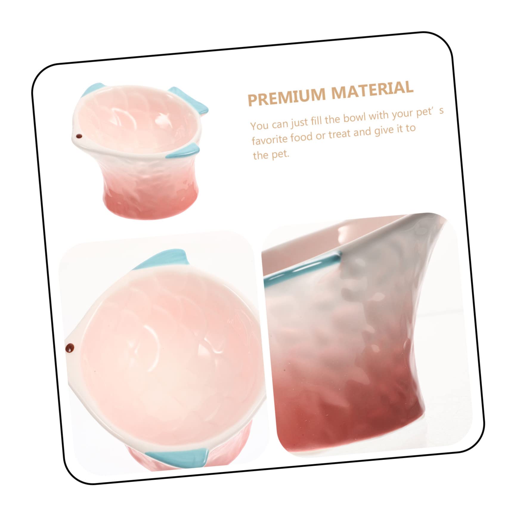 UPKOCH Ciotola per Gatti Rialzata in Materiale Ceramico Rosa Creativa per Cibo e Snack, Facile da Pulire per Gatti e Cani