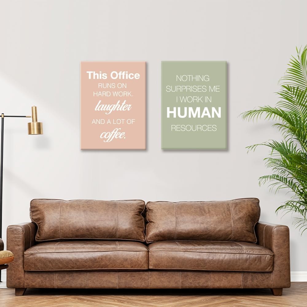YEOION Hr Wall Decor,Hr Wall Art for Office,Human Resources Office Wall Art Canvas Frame Artwork Set of 6 - Image 4