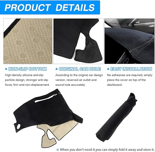 Miniatura 6 de Cartist Funda para salpicadero compatible con Ford F-150 F150 1997-2003, alfombrilla antideslizante para protector solar