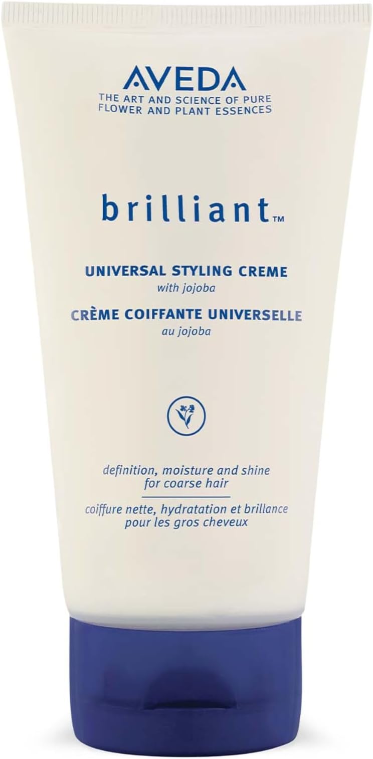 Aveda Brilliant Universal Styling Creme | Defines Texture | Seals in Moisture | Adds Shine | for Medium to Thick Curly & Coily Hair Types | Jasmine, Rose, Clove Aroma |5 Fl Oz