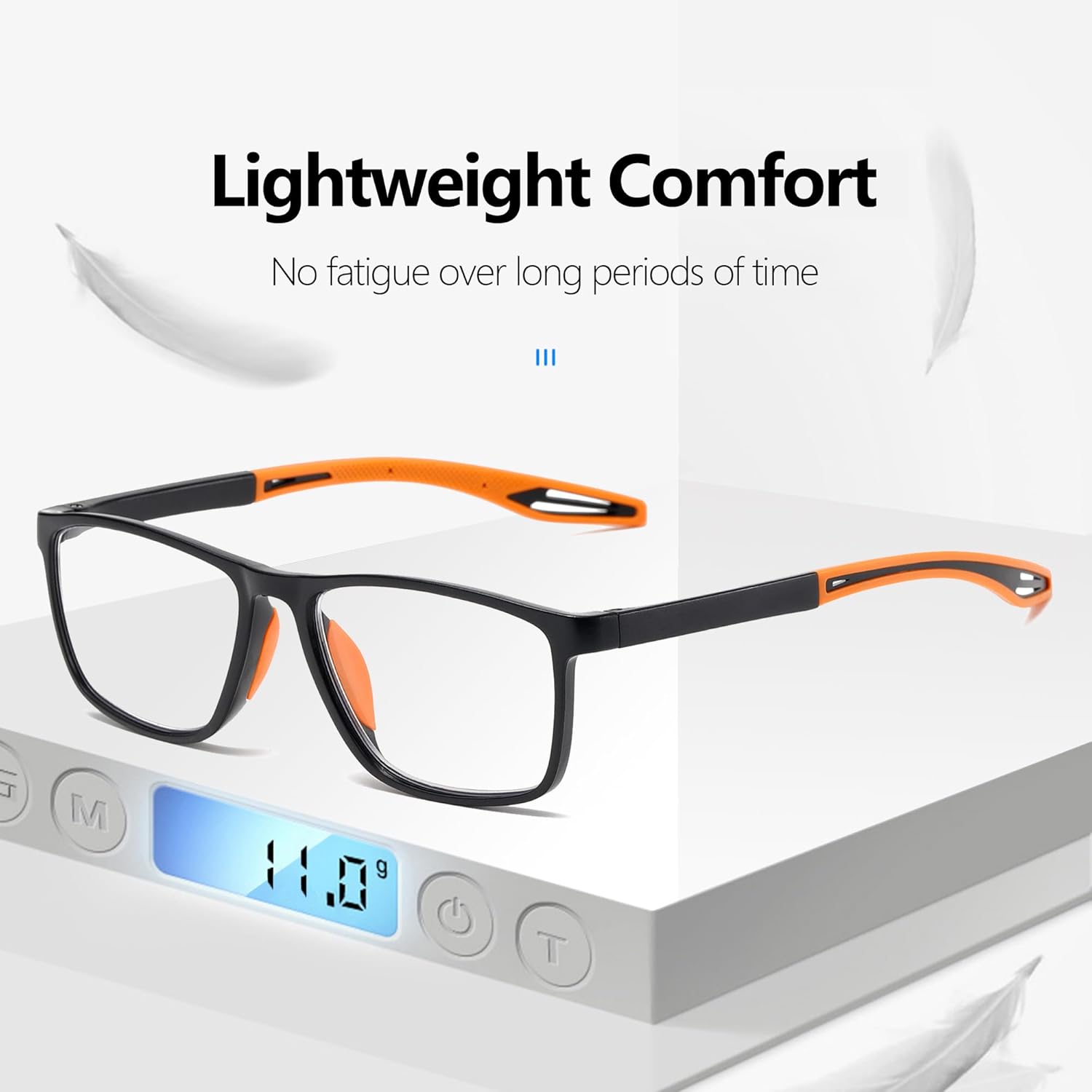 Reading Glasses for Men Sporty Design TR90 Blue Light Blocking Reader Comfortable and Flexible Lightweight +2.0 - Image 3