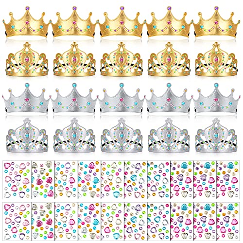Yaomiao 44 Pcs Foam Crowns for Kids Princess King Hat Bulk, Bright Style