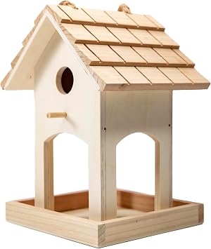 Cartanfill-Wooden Bird House for Outdoor, Wild Bird Feeder, Hanging Birdhouse,Perfect for Cardinals, Bluebirds, and More! (A)...