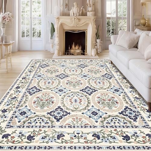 Tapete Beige 8x10 para Sala Lavable miniatura 1